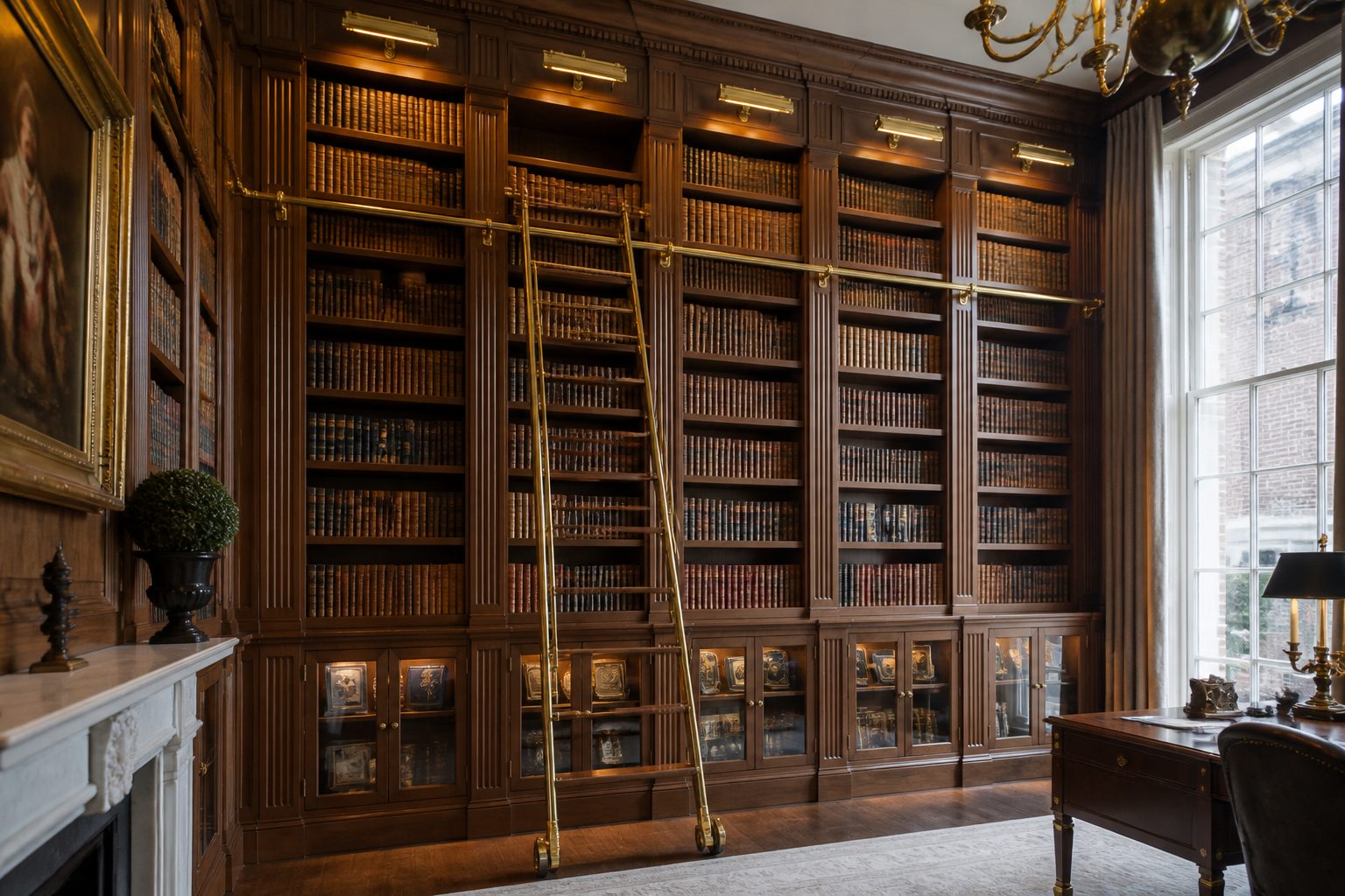 Custom fitted walnut wardrobe Italy